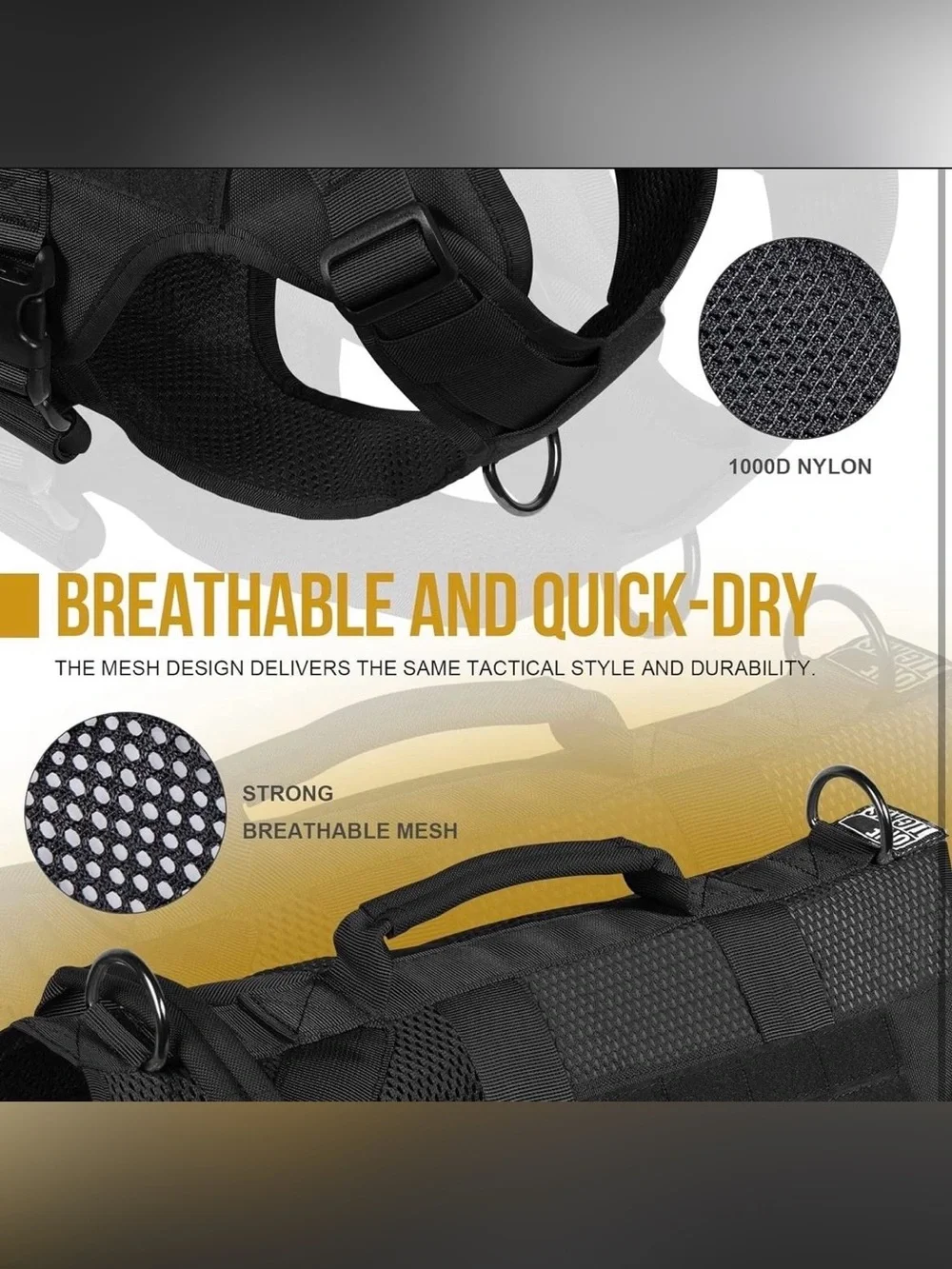 One Tigris No Pull Dog Harness for Small Dog, Mesh Design Breathable Military Do